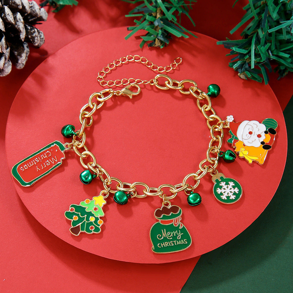 Creative Christmas Metal Chain Bracelet For Women Men Santa Claus Christmas Tree Snowflake Snowman Pearl Bangles New Year Gifts Creative Christmas Metal Chain Bracelet For Women Men Santa Claus Christmas Tree Snowflake Snowman Pearl Bangles New Year Gifts